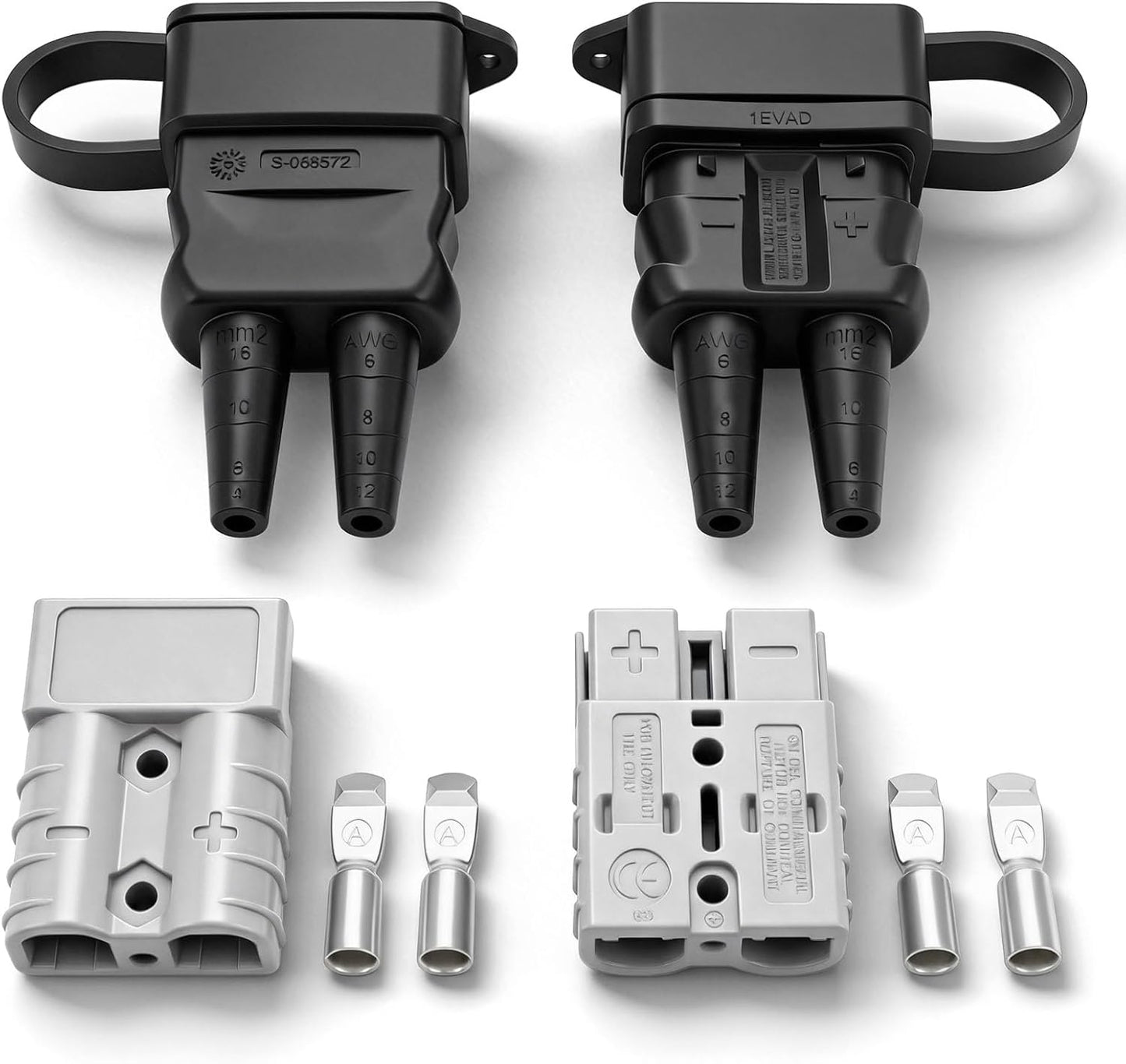 Pack 2 conectores impermeables 50A 600V cables 6-12 gris