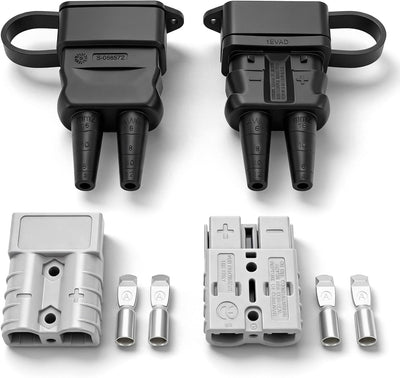 Pack 2 conectores impermeables 50A 600V cables 6-12 gris