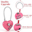 Candado corazón 3 dígitos reajustable rosa con cable 4.3pulg