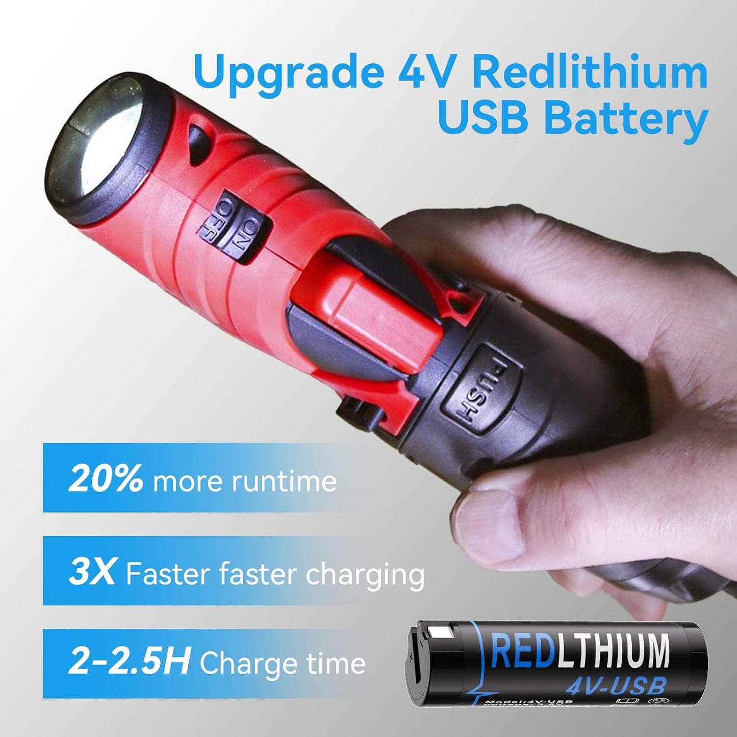 Repuesto batería USB litio rojo MK 48-11