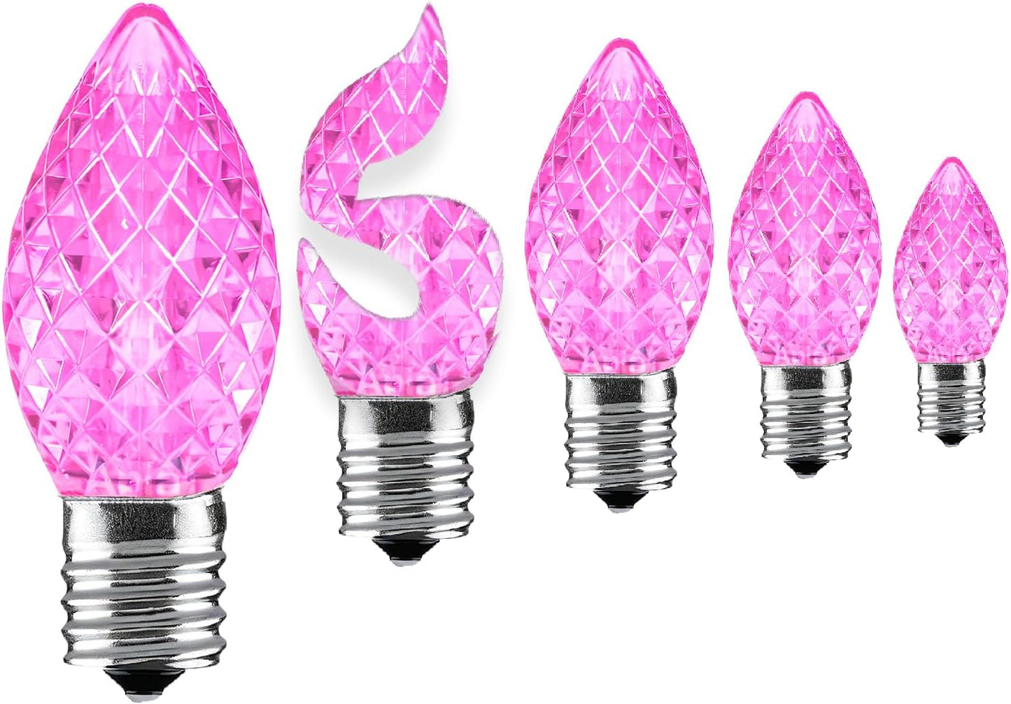 5 Bombillas LED C7 Base E12 Rosa Repuesto Tira Luces Exterior