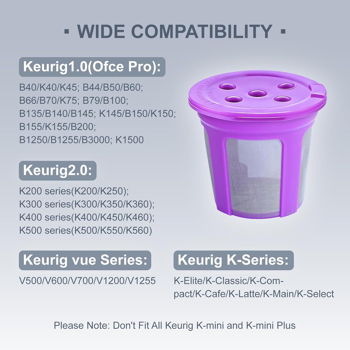 Filtro reutilizable para k cup sin BPA compatible con pods refillables