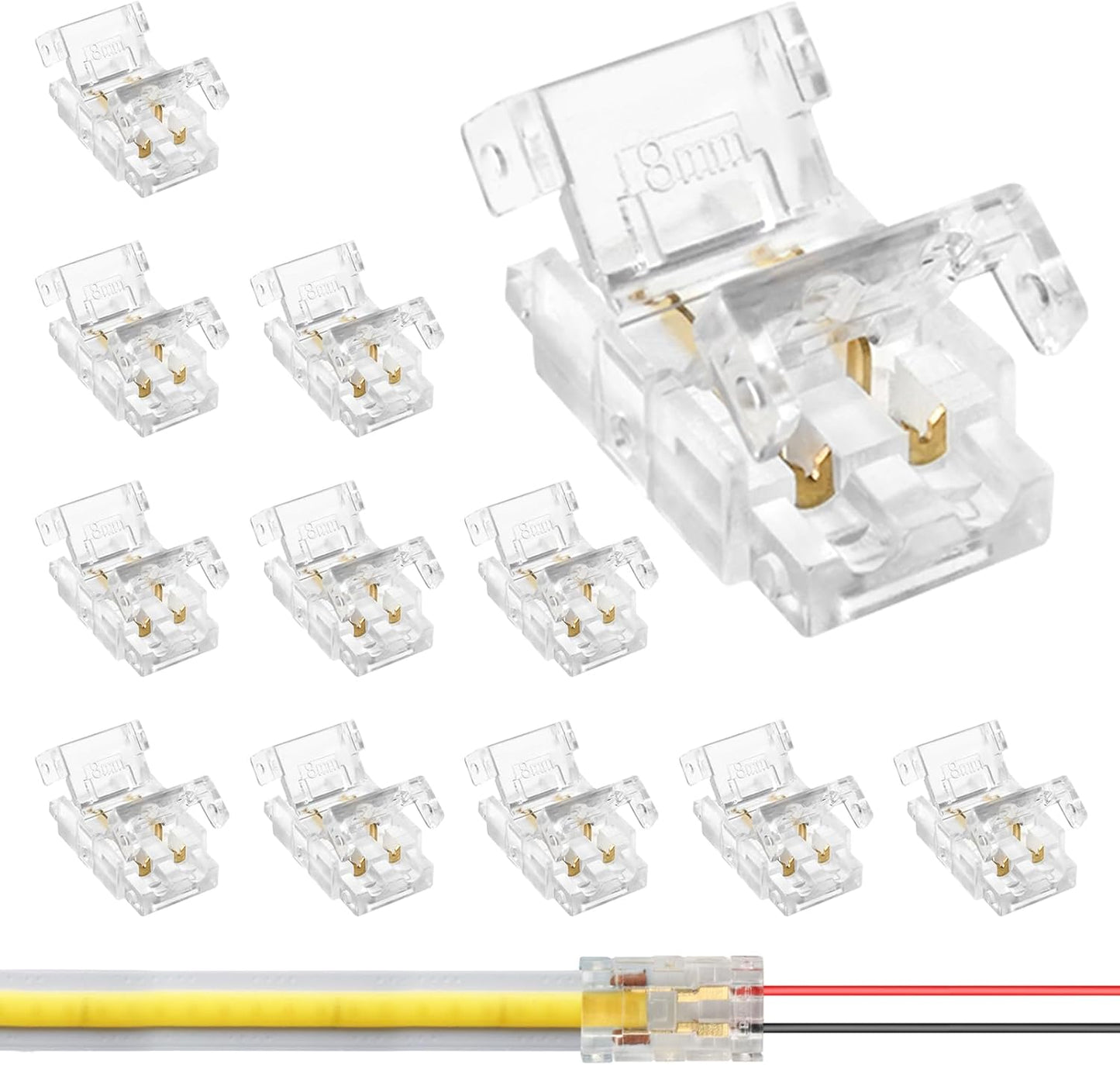 Conectores LED COB 0.315pulg mini sin soldadura 0-36V