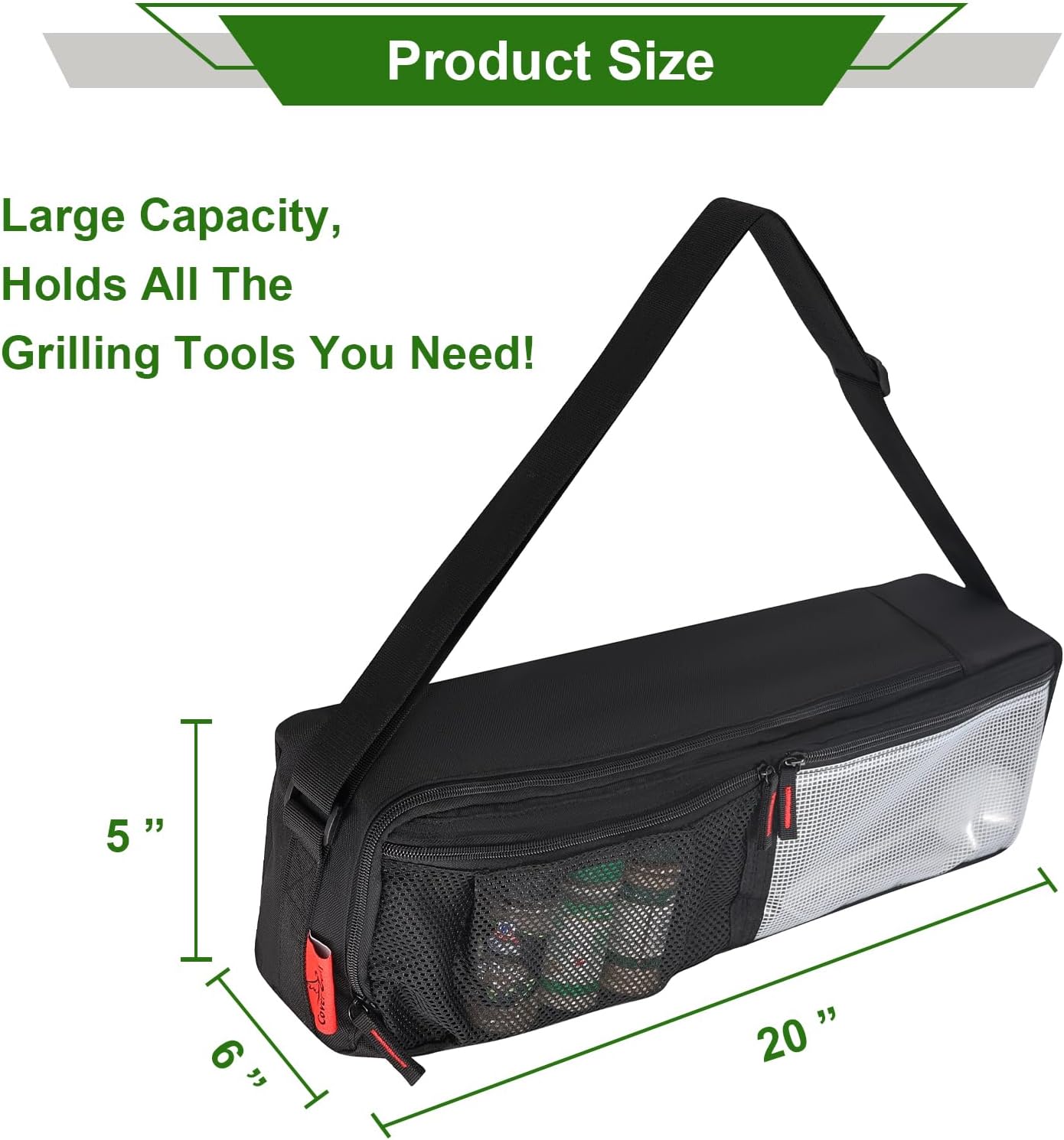 Bolsa organizadora herramientas parrilla 20pulg resistente 600D