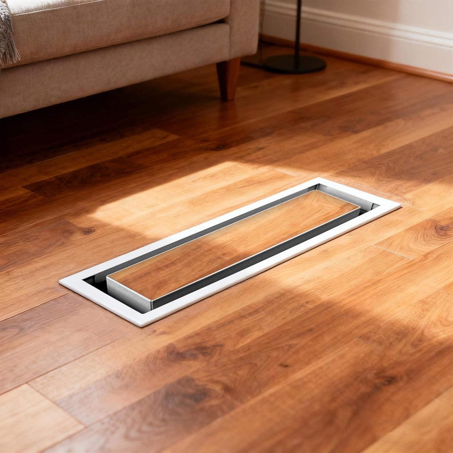 Rejillas ventilación piso 3x10pulg acero blanco no ajustables