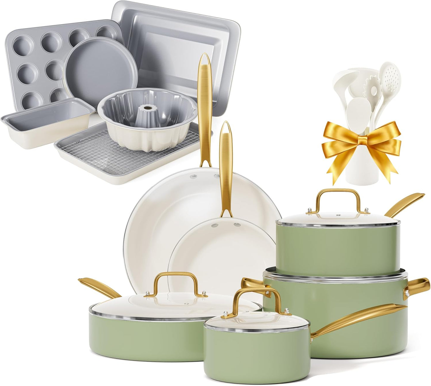 Set Ollas Acero Inox Cerámica para Cocina