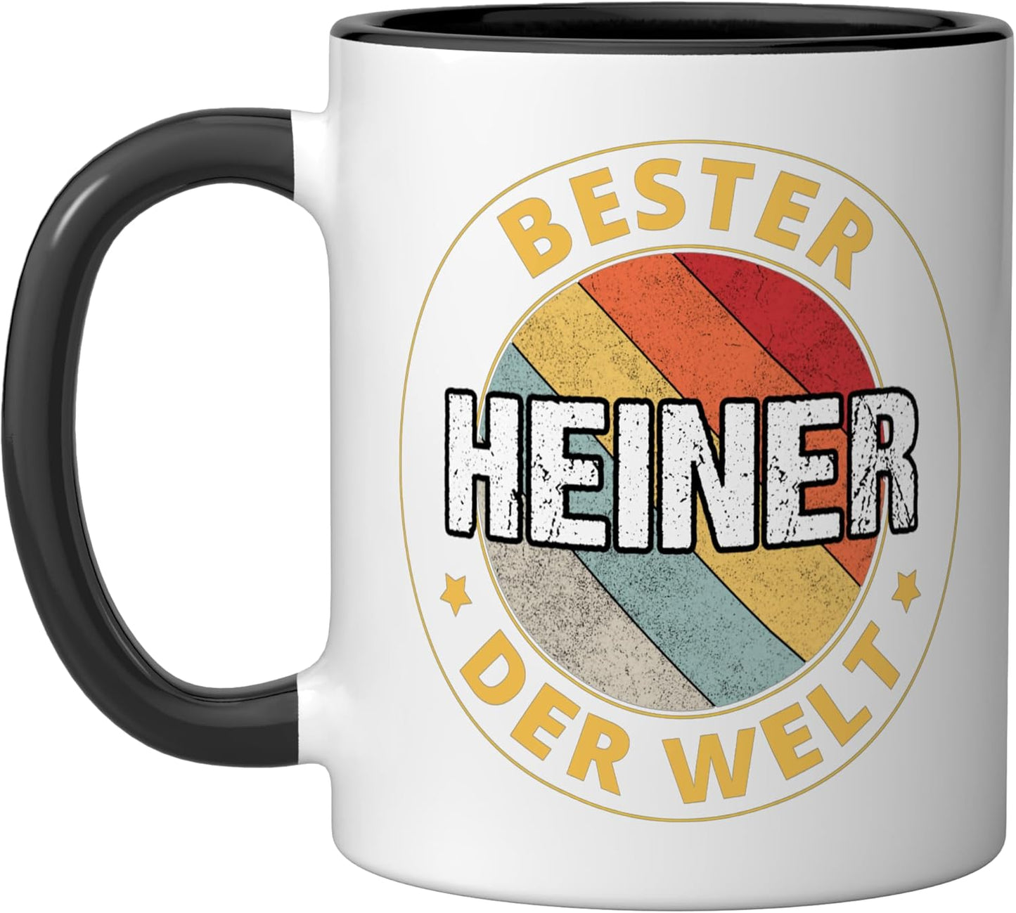 Taza cerámica Heiner negra/blanca
