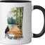 Taza cerámica de arte paisaje Mississippi en negro y blanco