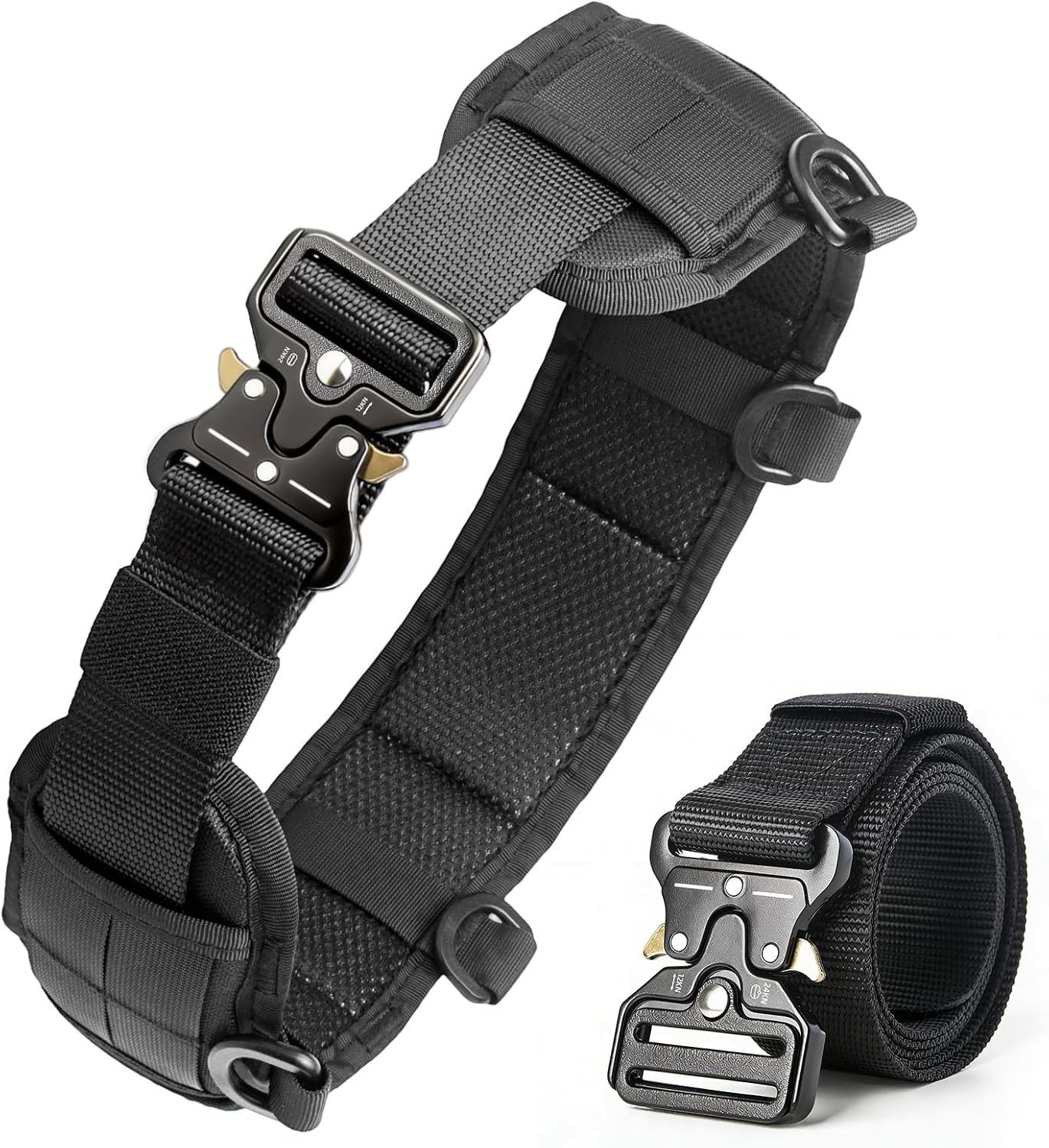 Cinturón táctico ajustable hebilla rápida negro hombre