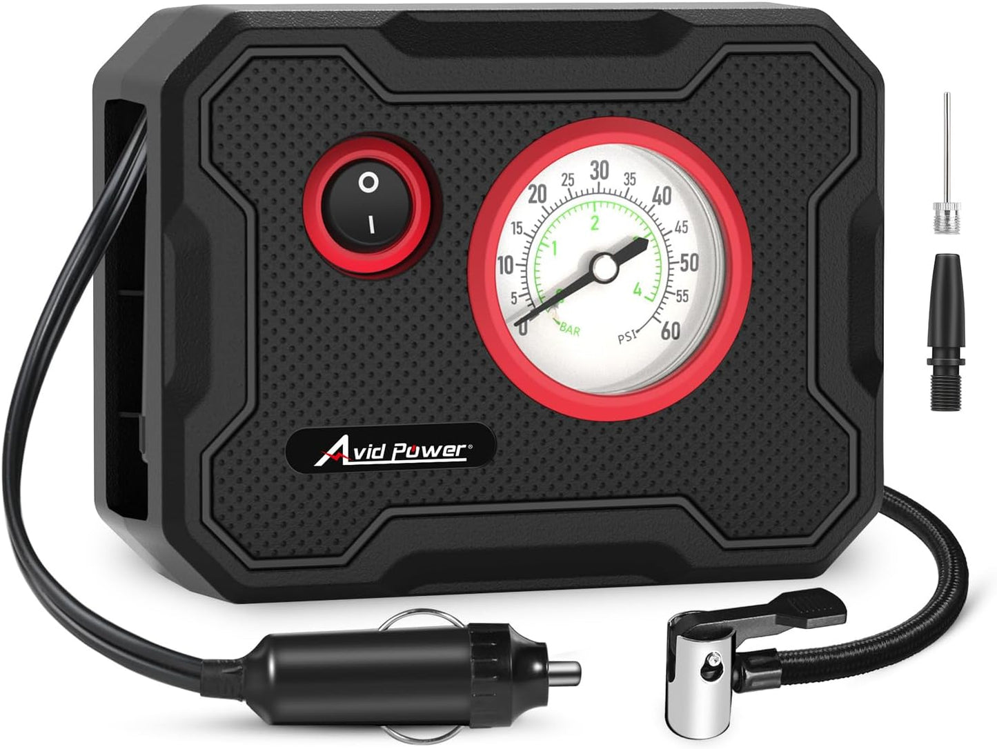 Inflador neumáticos 12V portátil con pantalla LED
