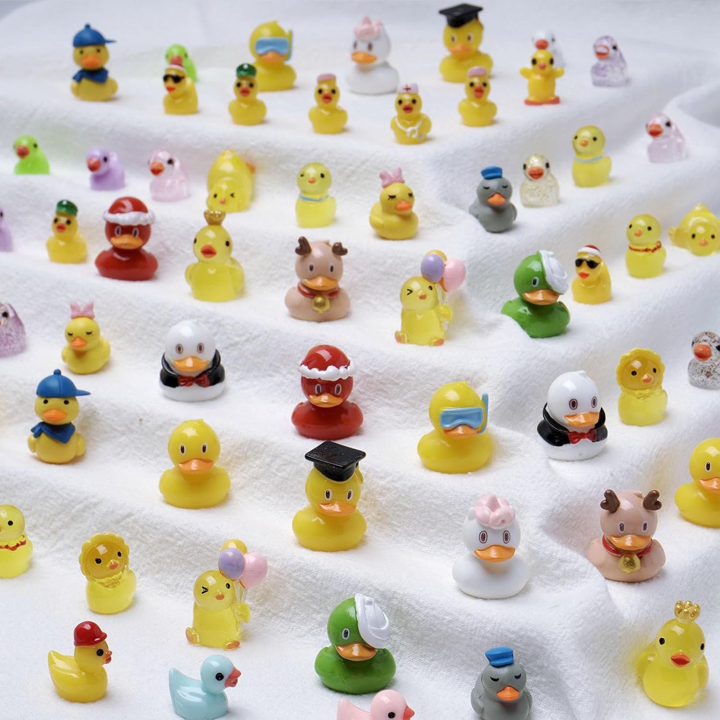 36 Mini Patos Resina Multicolor para Jardín de Hadas y Terrarios