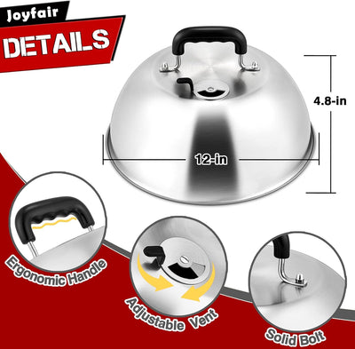 Set 3 Cúpulas Fundir Queso Acero Inox Ventilación Ajustable