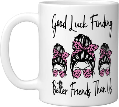 Taza de cerámica para mejor amigo humorístico color blanco