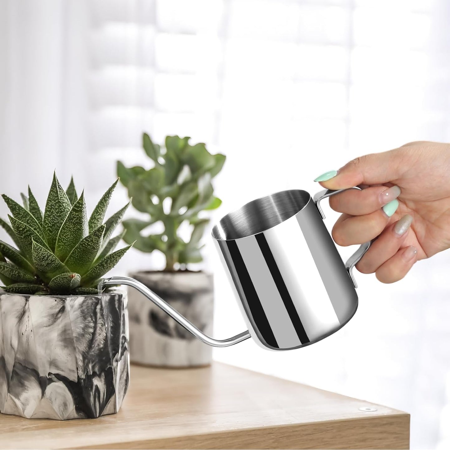 Regadera mini para plantas interiores 12oz acero inox