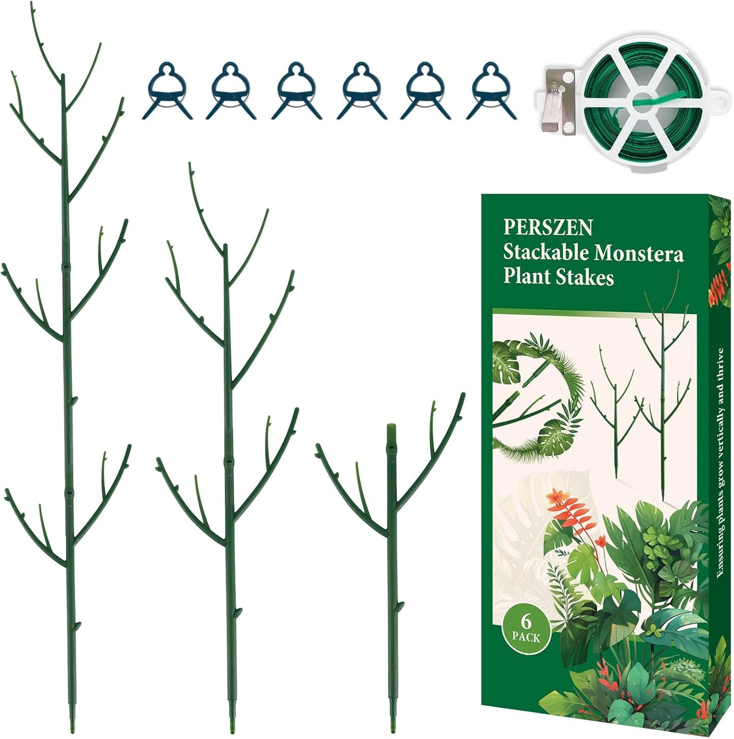 6 Pzas Soportes Apilables para Plantas Monstera y Trepadoras