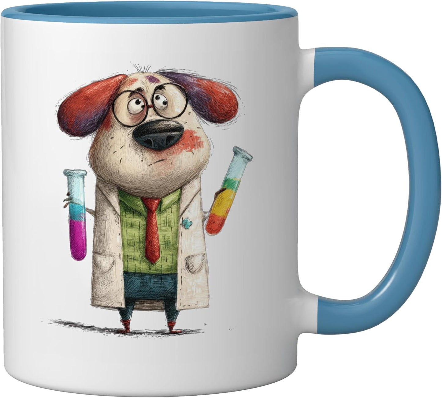 Taza Cerámica Laboratorio Perro Azul/Blanco