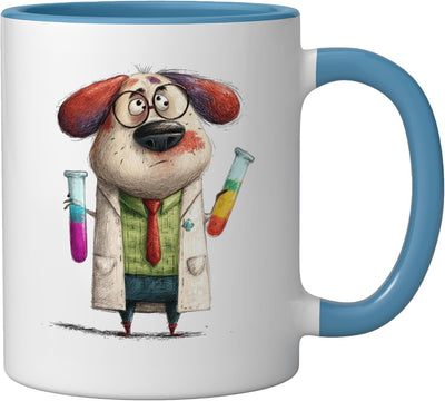 Taza Cerámica Laboratorio Perro Azul/Blanco