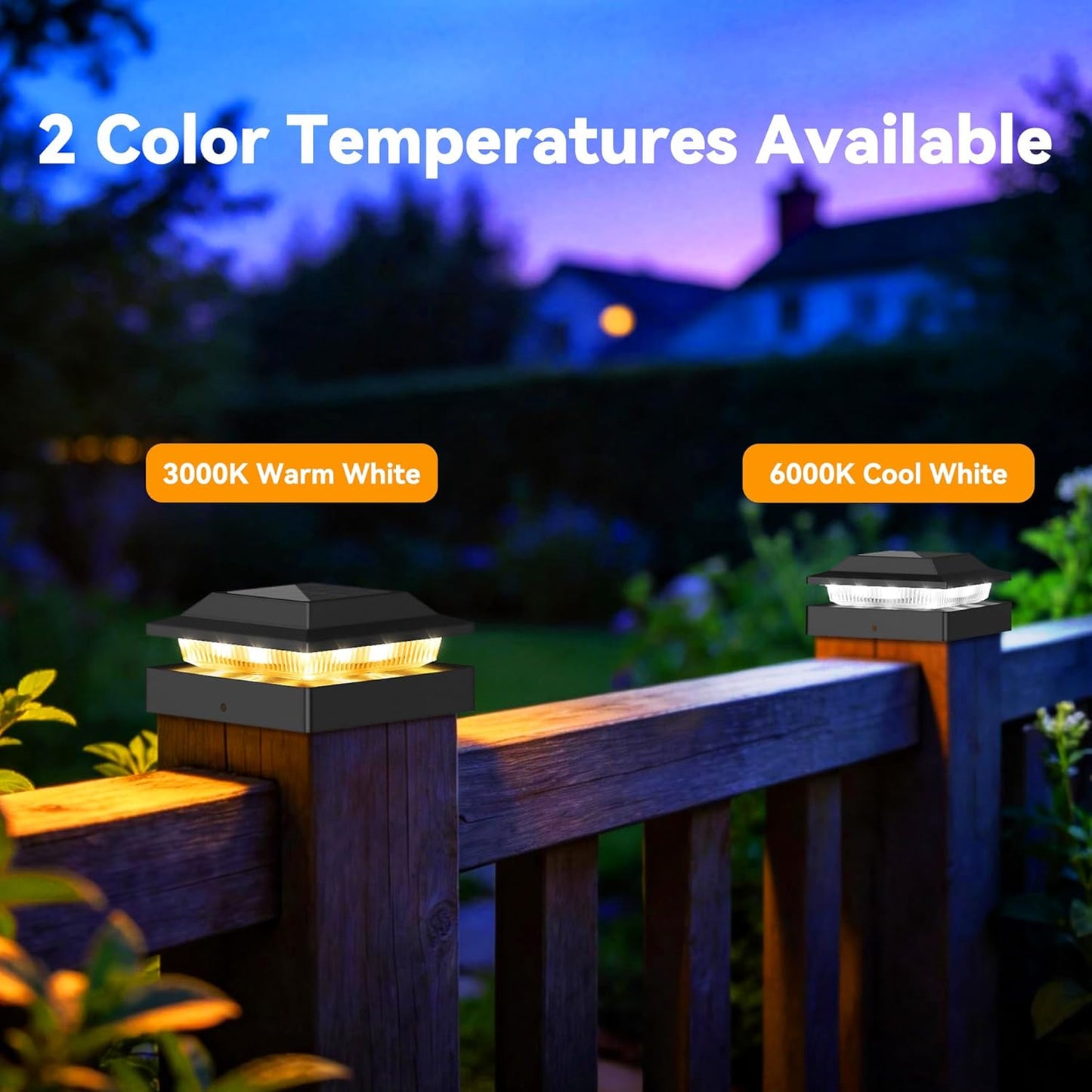Luz solares para postes madera/vinilo IP65 negro brillante