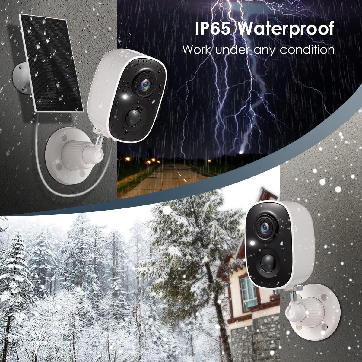 Cámaras seguridad solar inalámbricas 2K IP65 paquete 4