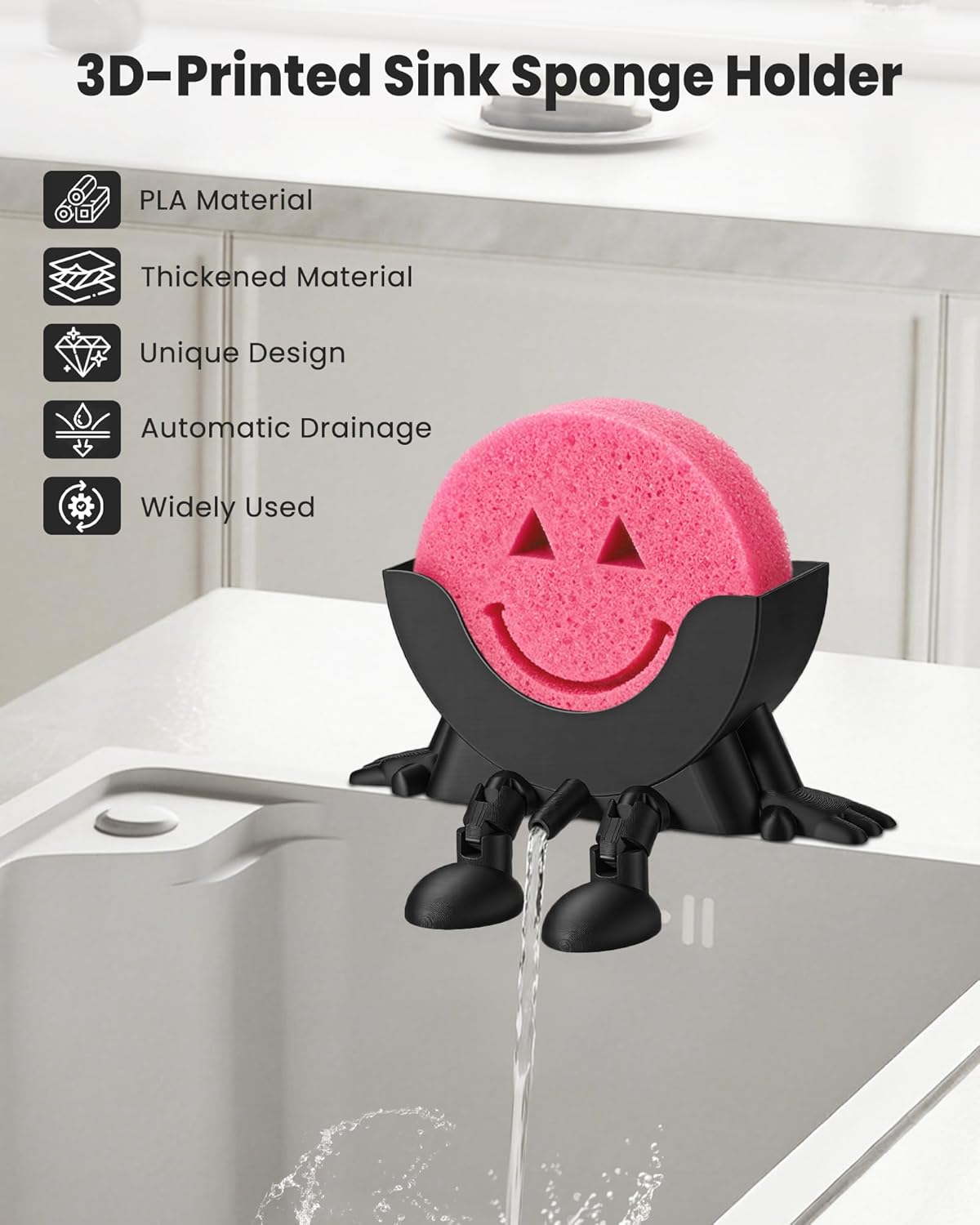 Soporte esponja impreso 3D para cocina drenable