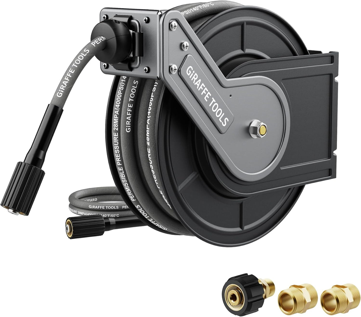 Carrete manguera lavadora 60ft 1/4pulg 4000PSI