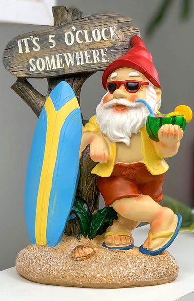 Gnomos de jardín decoración exterior estatua playa