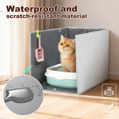 Caja arena gato extra grande 25x16.3pulg plegable impermeable gris