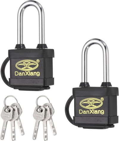 2 Candados Acero Aleado Exteriores Impermeables Garaje