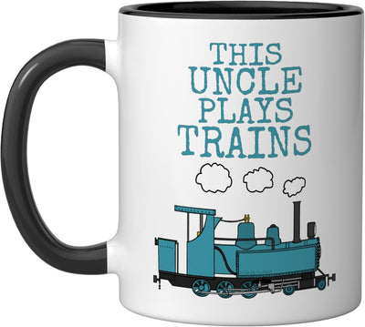 Taza Cerámica Trenes Negro/Blanco