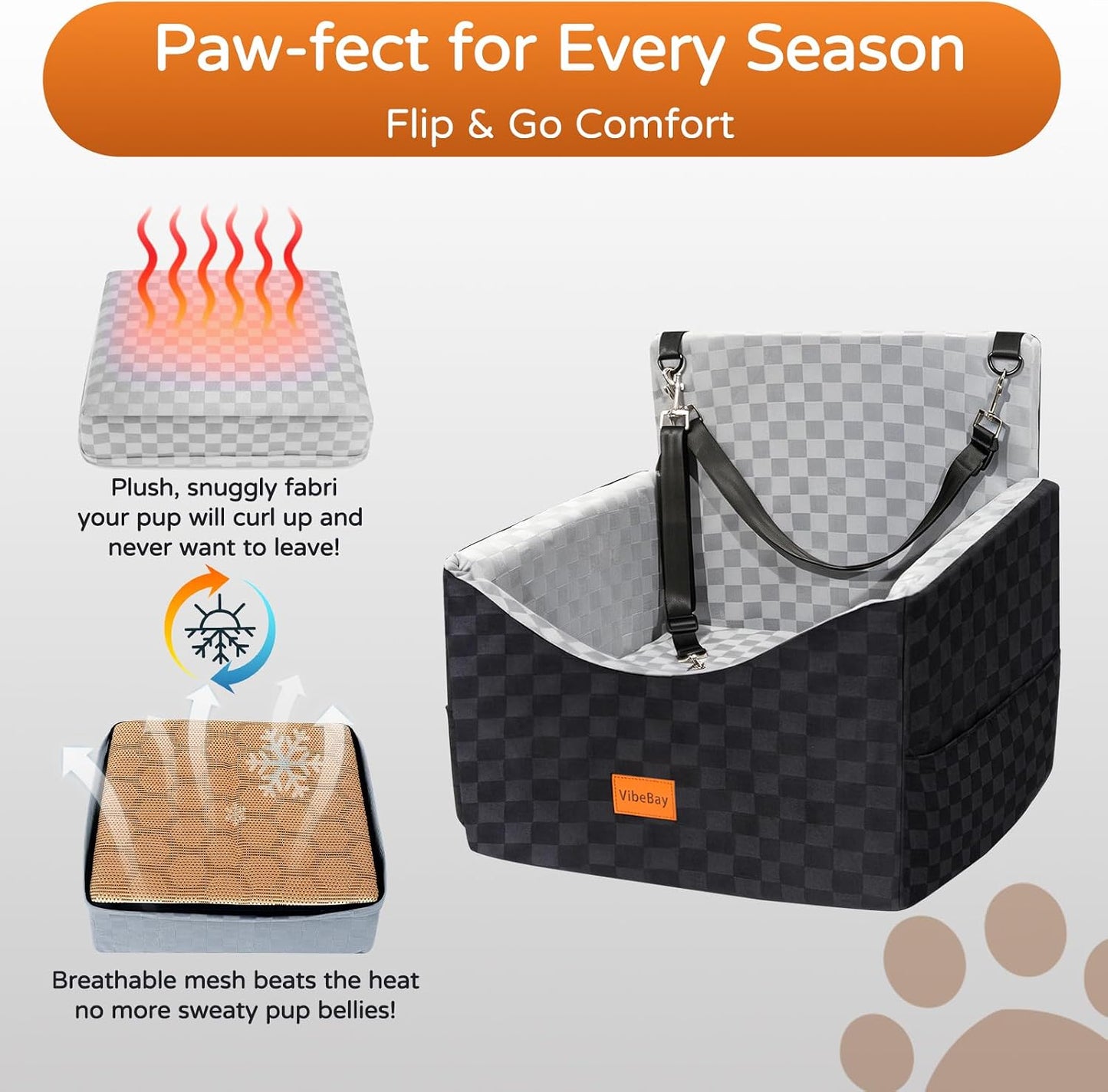 Asiento elevado perro 35lb espuma viscoelástica lavable