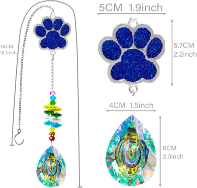 Atrapasoles cristal conmemorativo perros azul