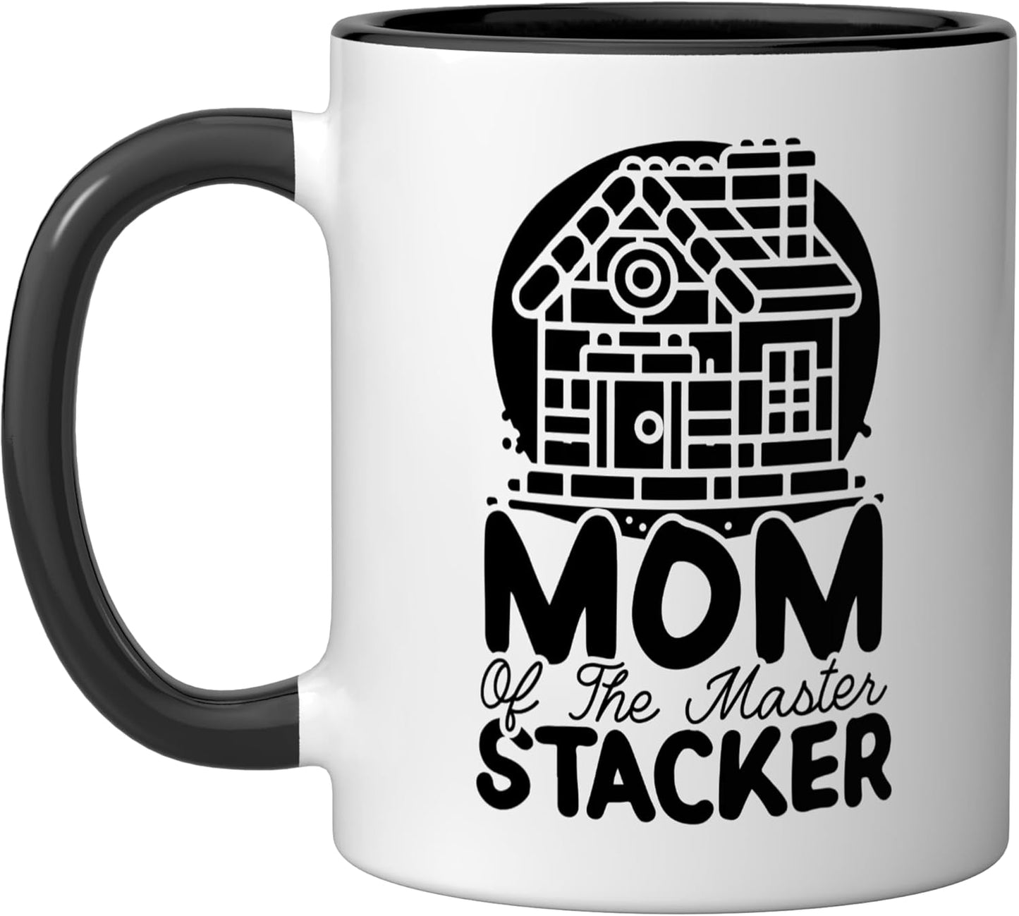Taza Cerámica Juego de Bloques para Niños Negro/Blanco