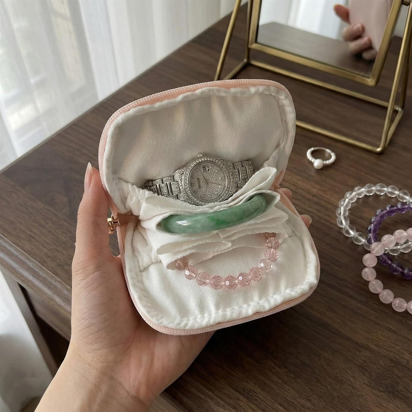 Bolsa terciopelo impermeable para joyas mujer