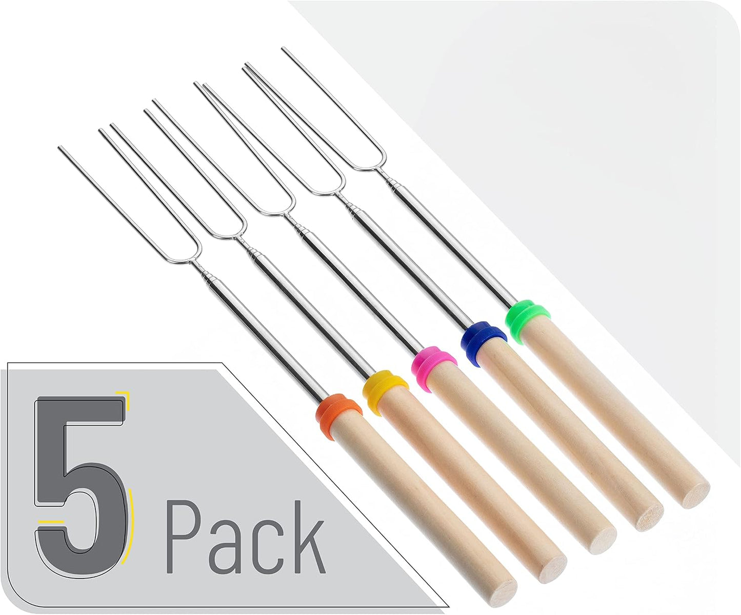 Varillas asar acero inox 32pulg set 5