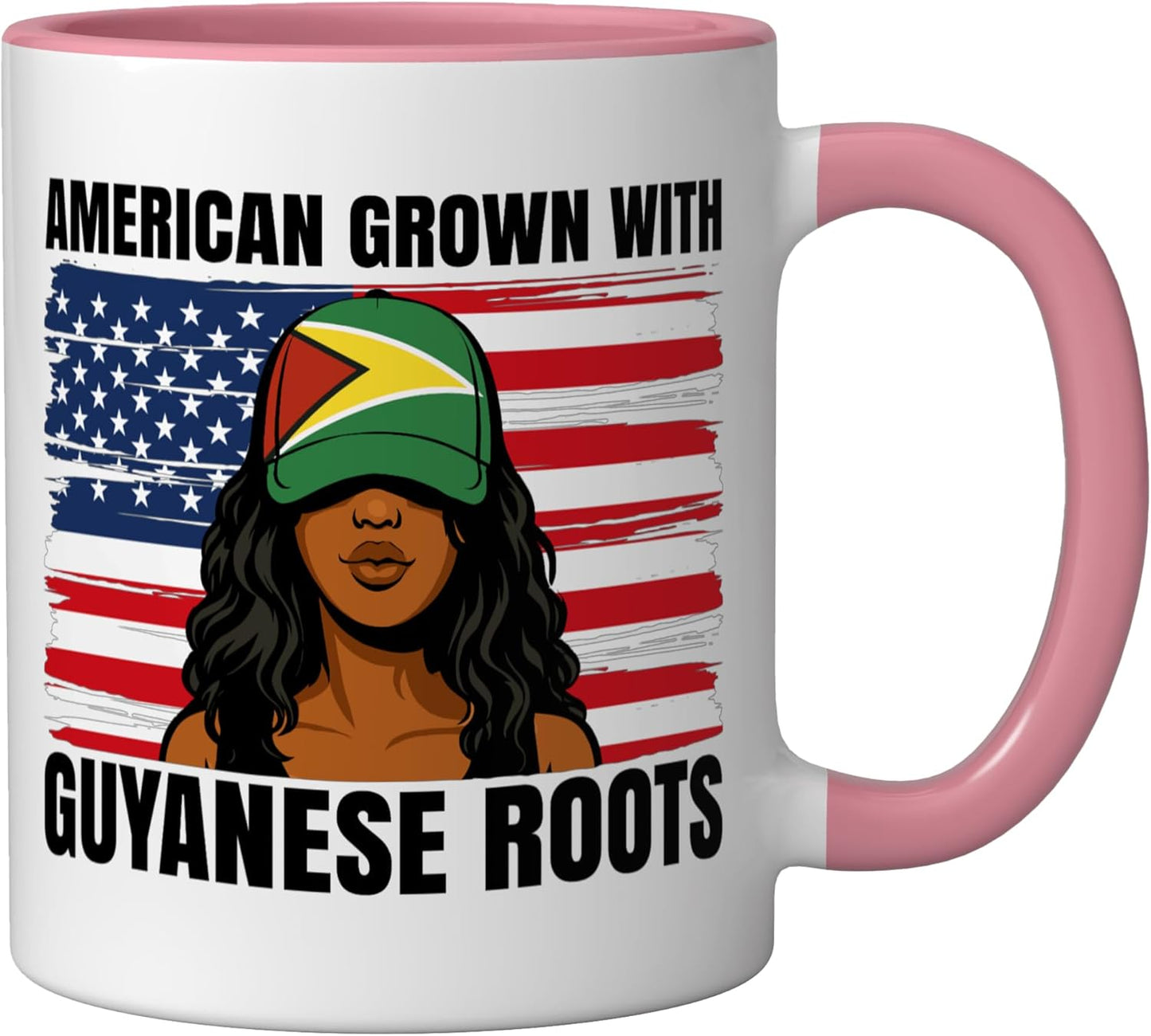 Taza Cerámica Girl Pride Herencia Guyana Rosa/Blanco
