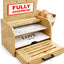 Caja pan bambú vintage para cocina grande madera real