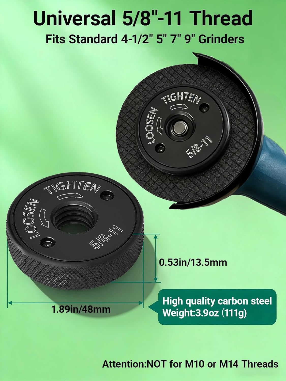 2 Tuercas Brida 5/8pulg para Amoladora 4.5-5pulg