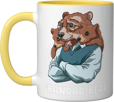 Taza cerámica abuelo y nieto oso amarillo/blanco