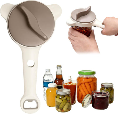 Abrebotellas multifuncional 4 en 1 de acero inoxidable ajustable