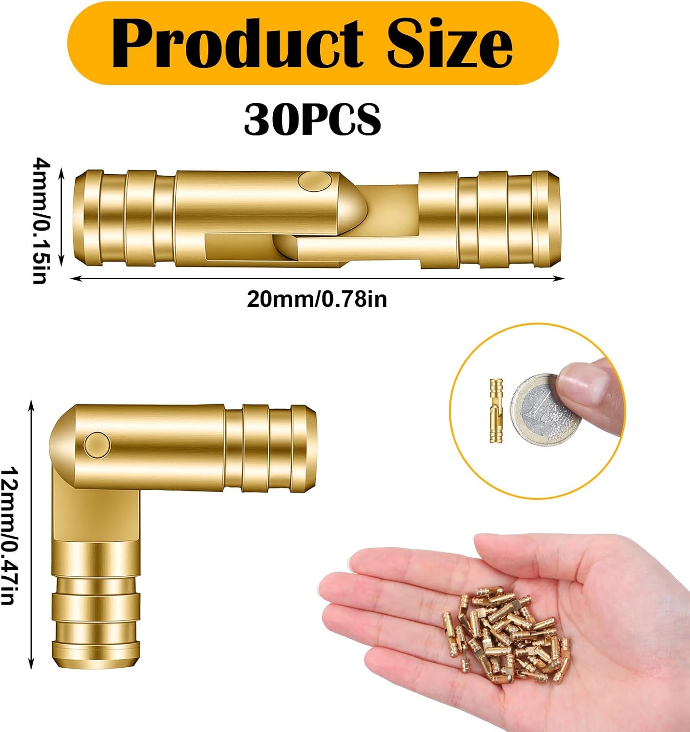 30 Bisagras Latón Mini 135 Grados para Joyero Caja Madera