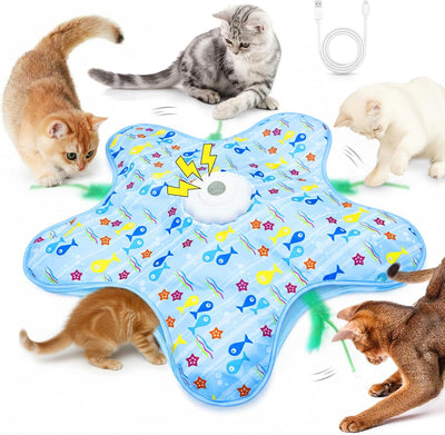 Juguetes gatos recargable tacto chirriador plumas ratón