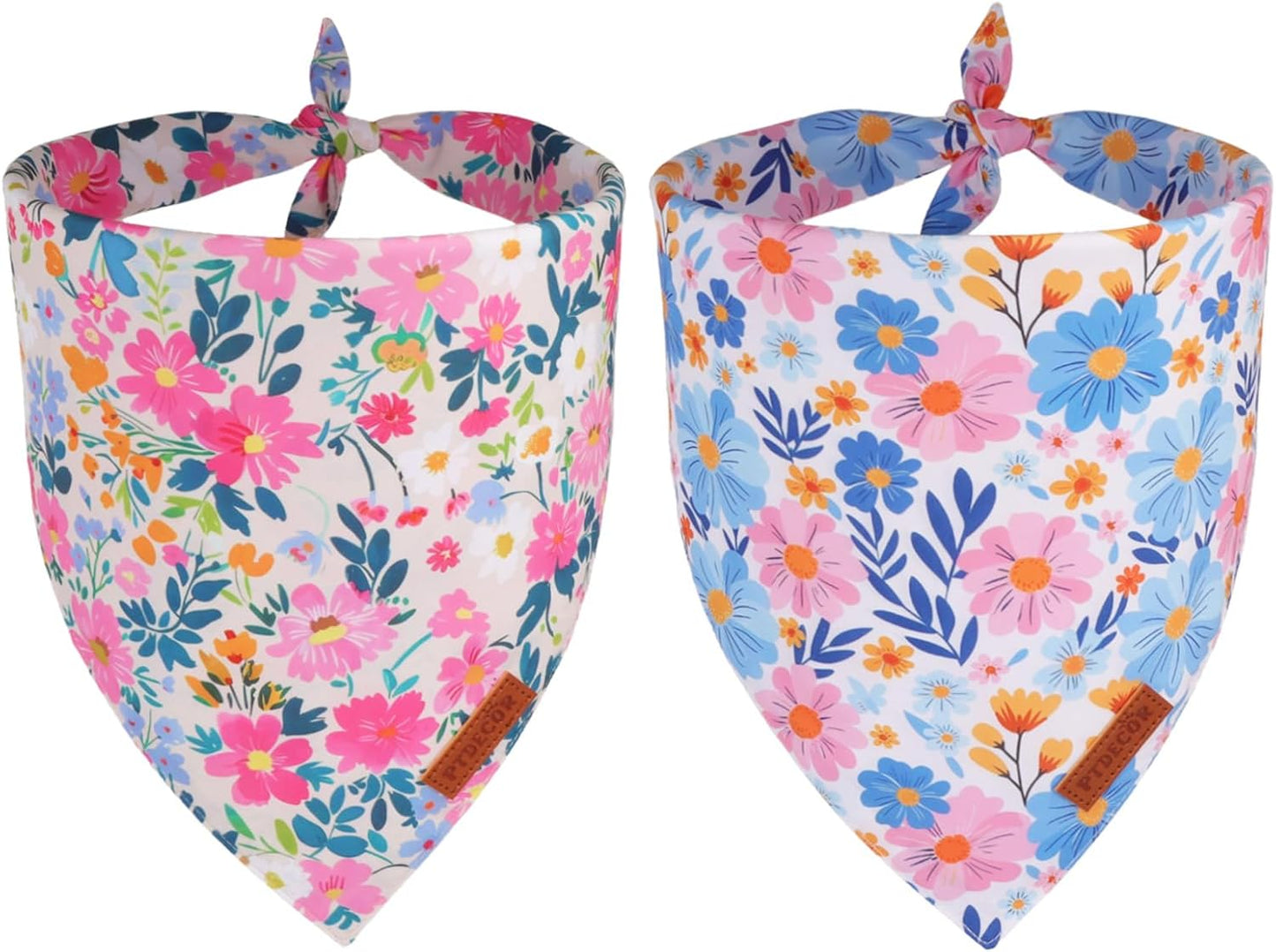 Bandana floral perro reversible tela duradera ajustable grande