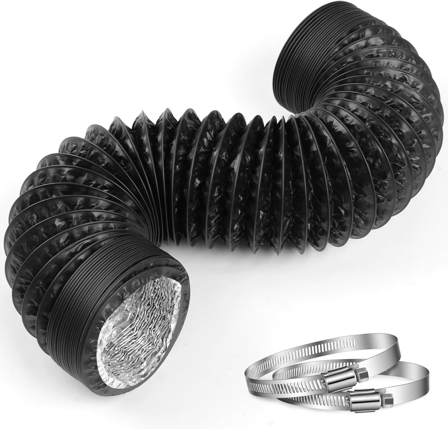 Manguera ventilación secadora aluminio flexible 4pulg x7.2ft