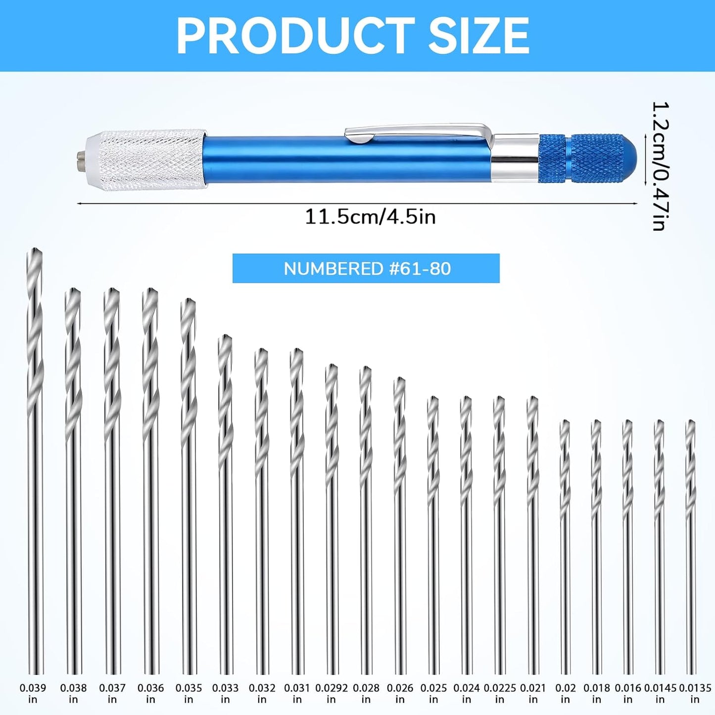 Set 21 Brocas Metricas Micro Taladro Joyeria con Estuche