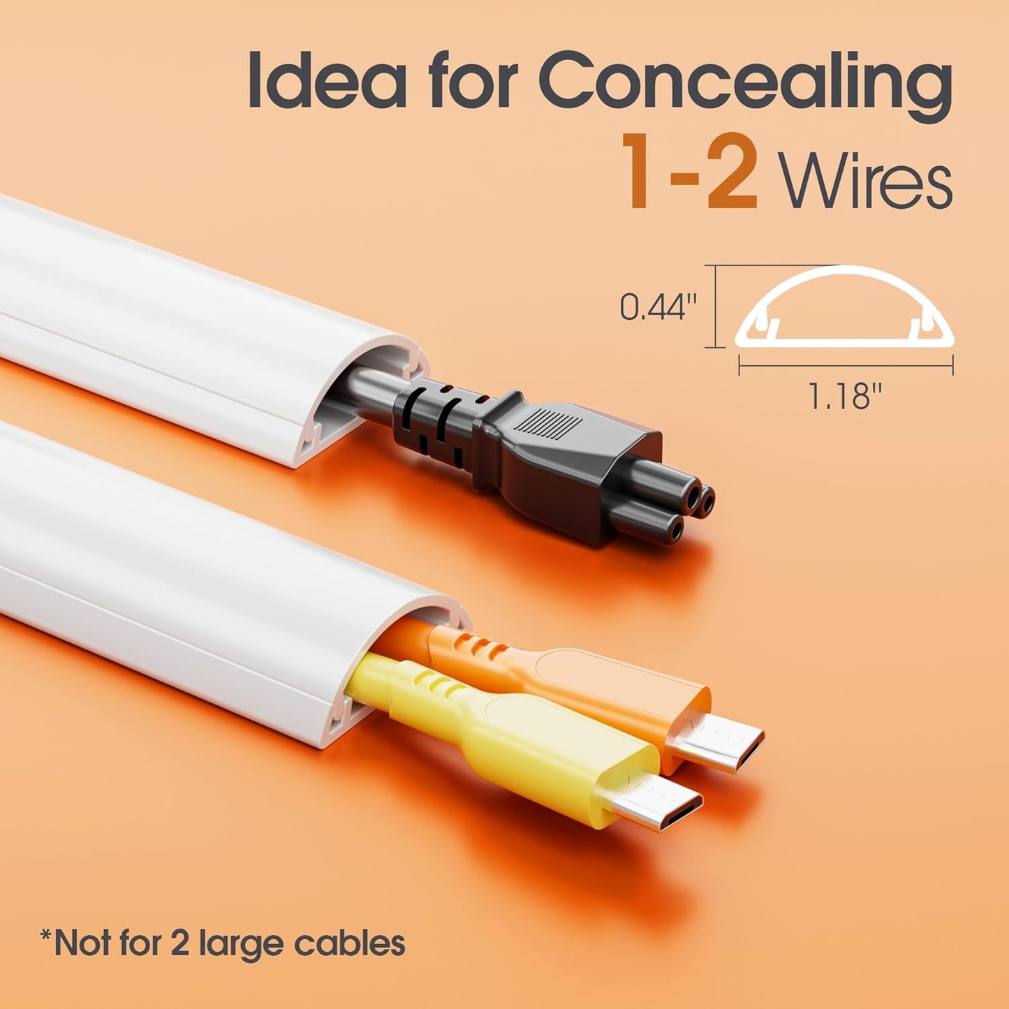 Ocultador cable 56.7pulg autoadhesivo para 1-2 cables pared