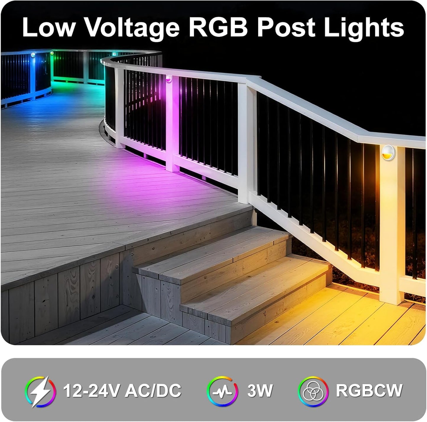 Luces RGB exteriores 3W 12V cambio color impermeables