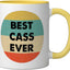 Taza cerámica Cass Name amarillo/blanco