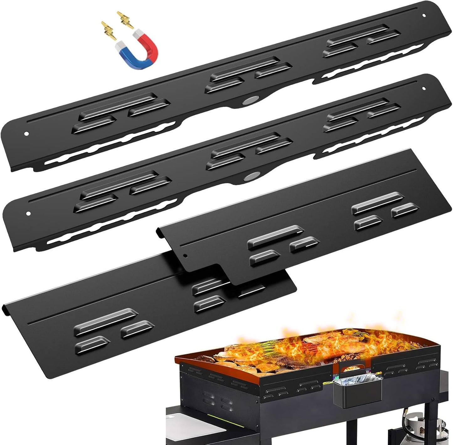 Protectores viento magnéticos parrilla 36pulg acero inox
