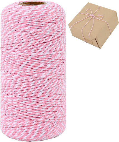 Cuerda algodón rosa y blanco 0.079pulg 110yardas