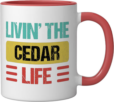 Taza cerámica Cedar Name roja/blanca